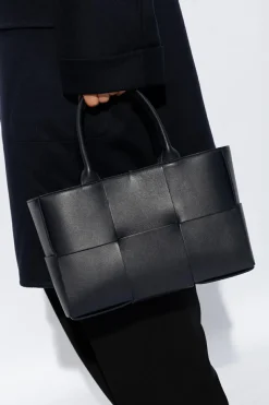 Bottega Veneta GRANATOWY Torba ‘Acro Small’ typu ‘shopper’