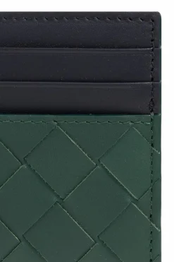 Bottega Veneta GRANATOWY Skórzane etui na karty