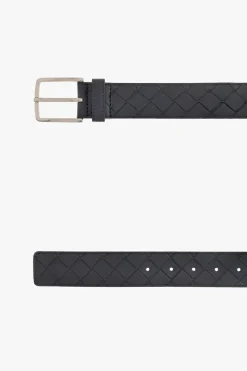 Bottega Veneta GRANATOWY Pasek z plecionką ‘Intrecciato’