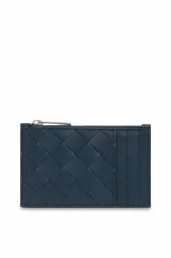 Bottega Veneta GRANATOWY Skórzane etui na karty