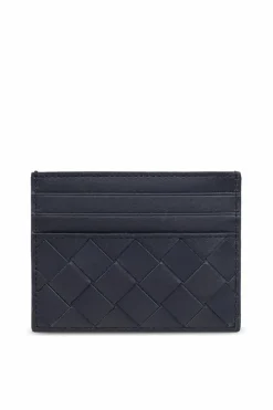 Bottega Veneta GRANATOWY Skórzane etui na karty