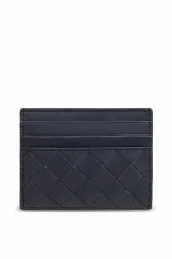 Bottega Veneta GRANATOWY Skórzane etui na karty