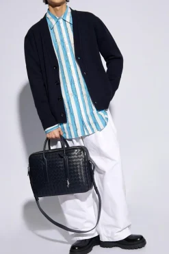 Bottega Veneta GRANATOWY Kaszmirowy kardigan
