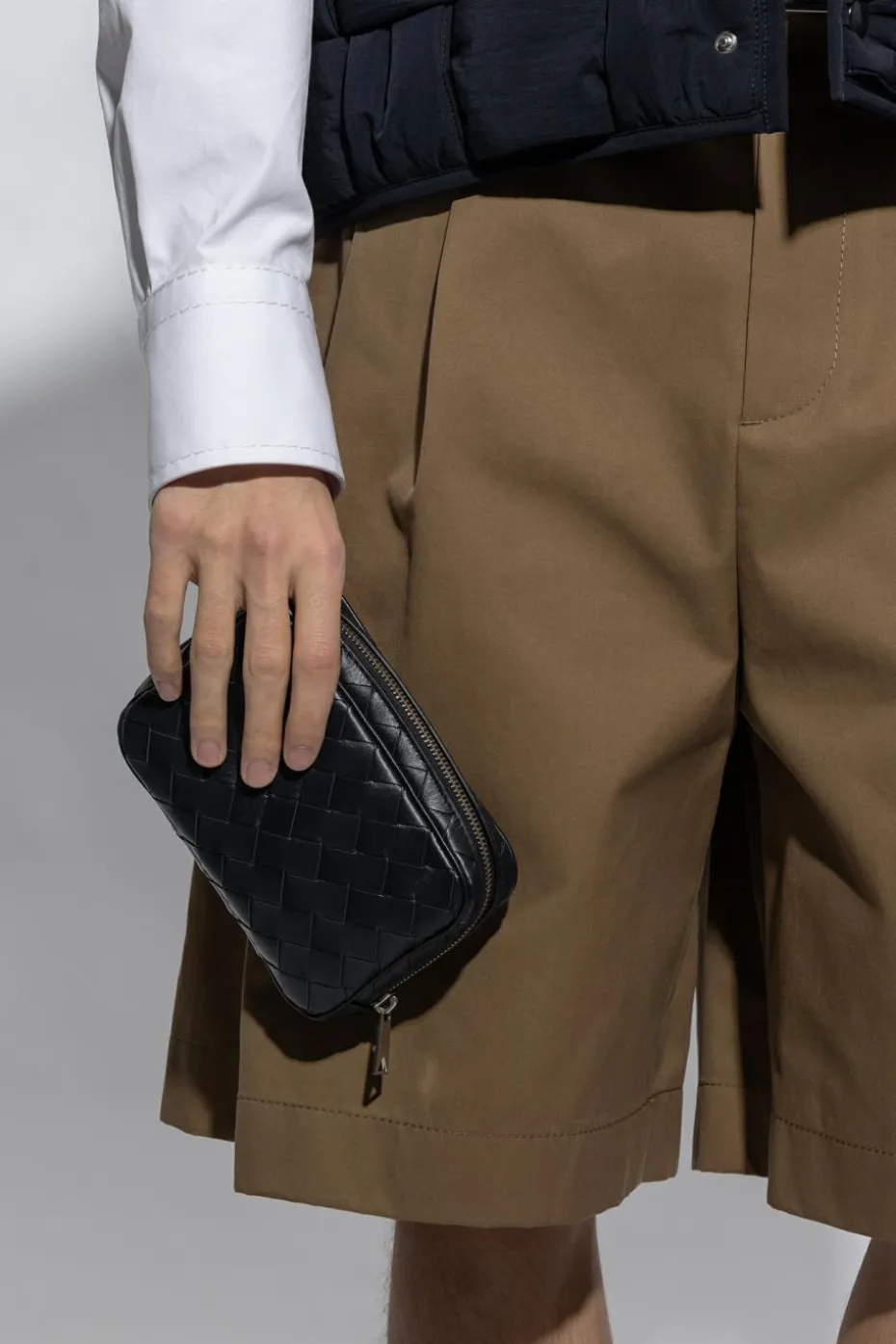 Bottega Veneta GRANATOWY Skórzana torba do ręki