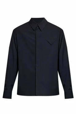 Bottega Veneta GRANATOWY Wełniana koszula
