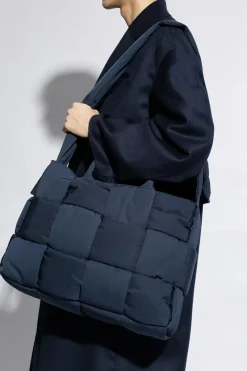 Bottega Veneta GRANATOWY Torba ‘Arco Large’ typu ‘shopper’