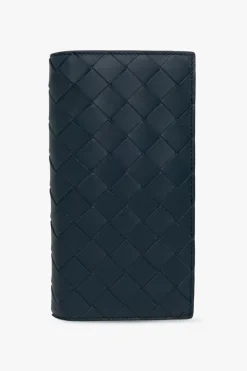 Bottega Veneta GRANATOWY Skórzane etui na karty
