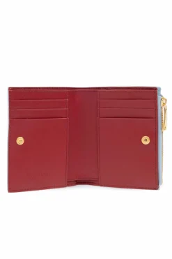 Bottega Veneta jasnoniebieski Skórzany portfel