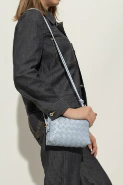 Bottega Veneta jasnoniebieski Torba na ramię `Mini Loo[ Camera`