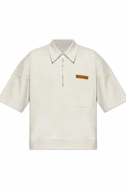 Bottega Veneta kremowy Polo z kieszenią