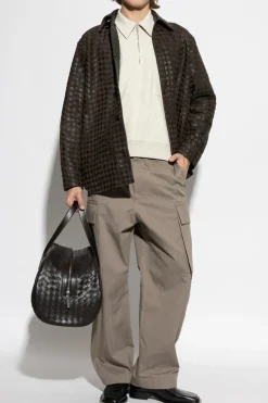 Bottega Veneta kremowy Polo z kieszenią