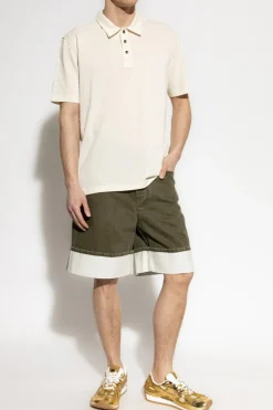 Bottega Veneta kremowy Polo z logo