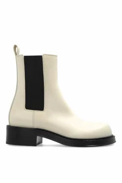 Bottega Veneta kremowy Sztyblety na obcasie `Cliff`