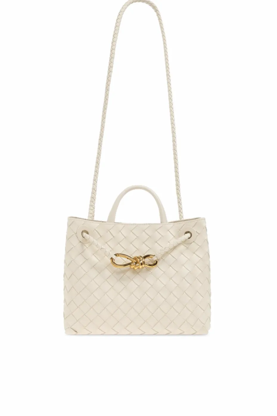 Bottega Veneta kremowy Torba do ręki `Andiamo Small`