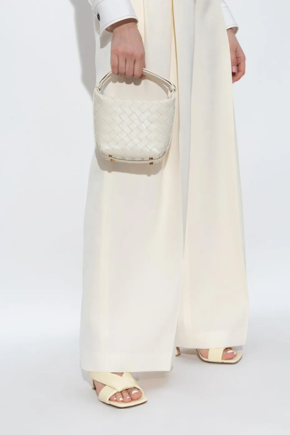 Bottega Veneta kremowy Torba do ręki `Small Andiamo`