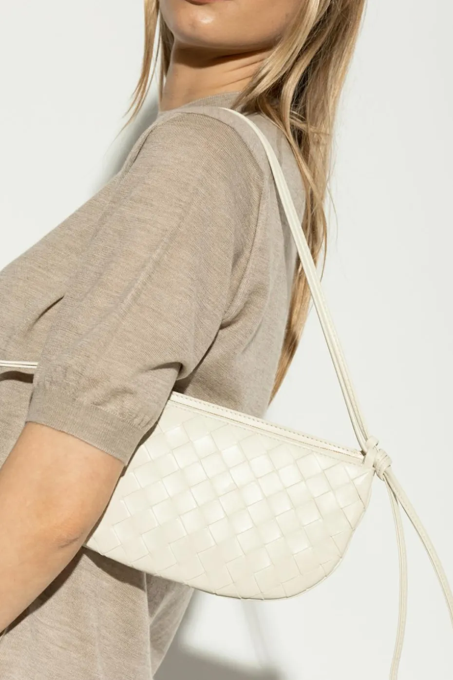 Bottega Veneta kremowy Torba na ramię `Gemellini`