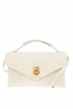 Bottega Veneta kremowy Torba do ręki `Knot Lock Medium`