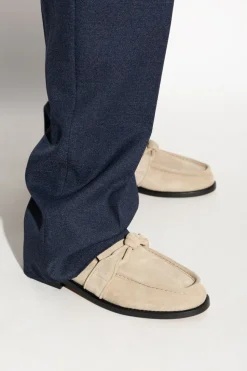 Bottega Veneta kremowy Zamszowe buty `Astaire` typu `loafers`