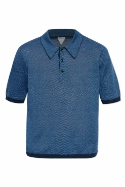 Bottega Veneta NIEBIESKI Wzorzyste polo