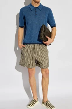 Bottega Veneta NIEBIESKI Wzorzyste polo