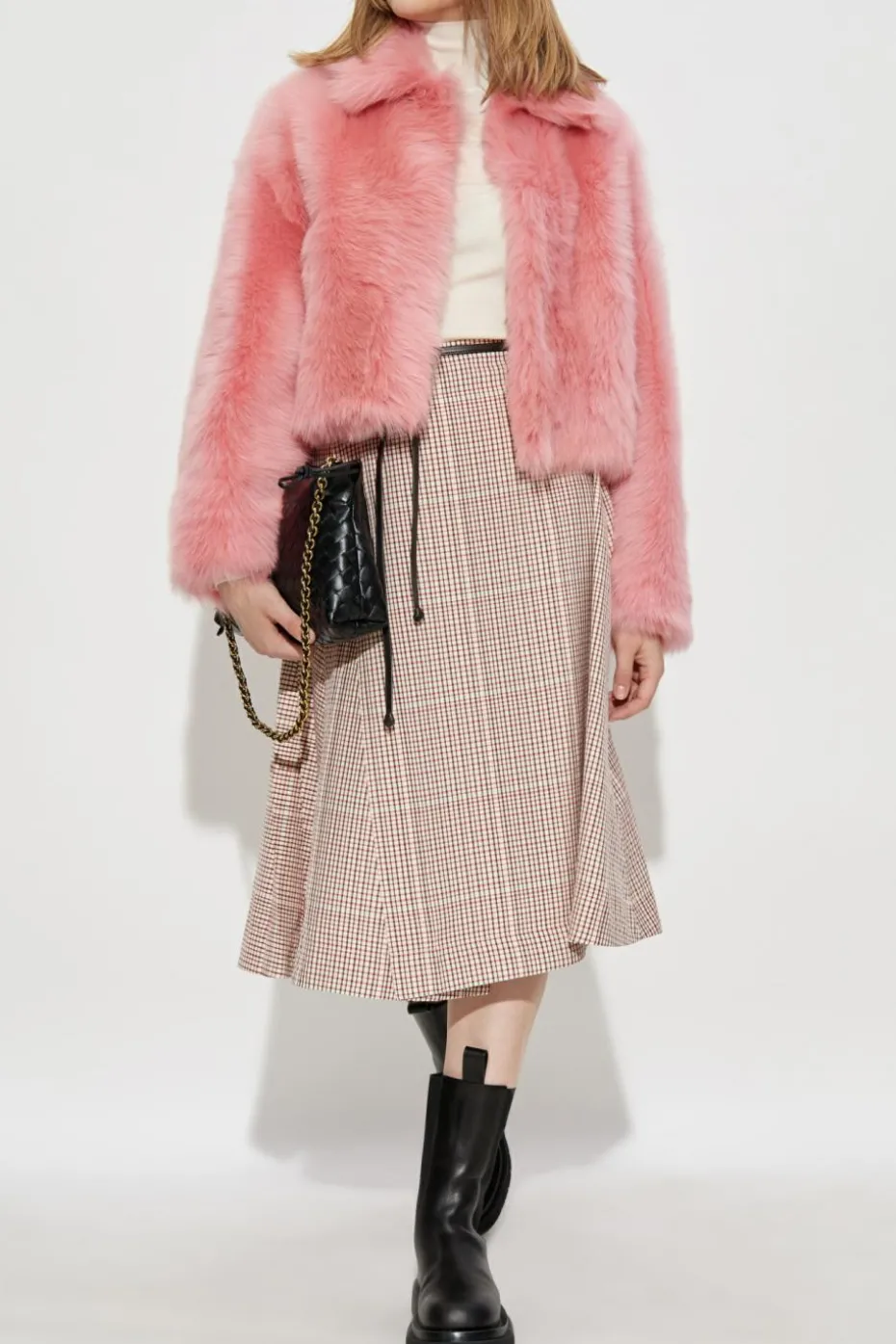 Bottega Veneta RÓŻOWY Krótkie futro