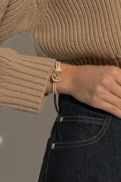 Bottega Veneta RÓŻOWY Skórzana bransoleta