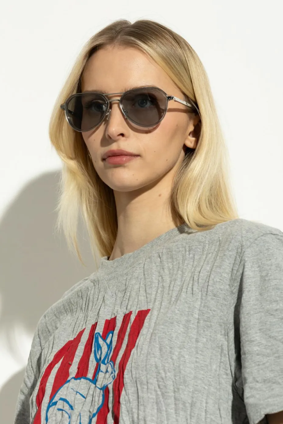 Bottega Veneta SREBRNY Okulary przeciwsłoneczne