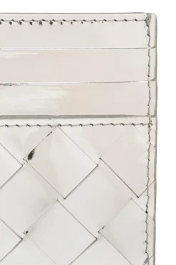 Bottega Veneta SREBRNY Skórzane etui na karty