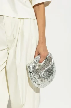 Bottega Veneta SREBRNY Torba do ręki `Mini Jodie`
