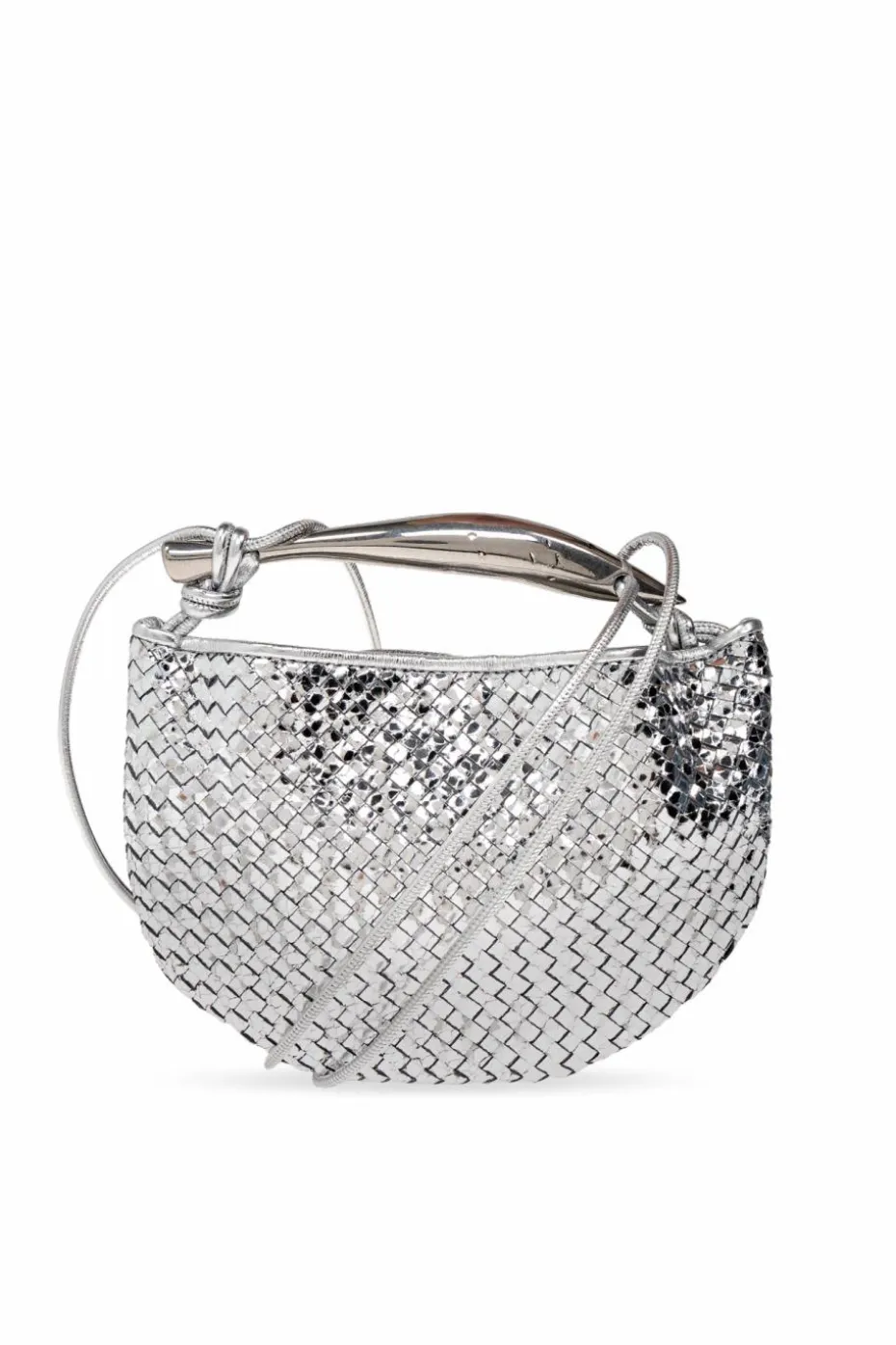 Bottega Veneta SREBRNY Torba do ręki `Sardine Mini`