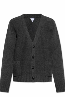 Bottega Veneta SZARY Kardigan z kieszeniami