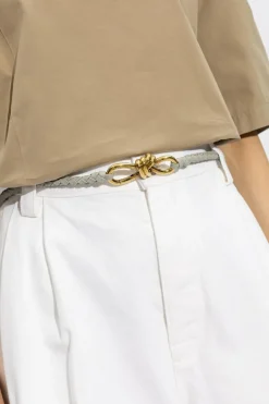 Bottega Veneta SZARY Skórzany pasek