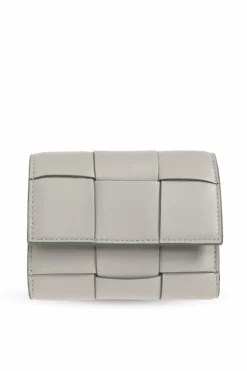 Bottega Veneta SZARY Skórzany portfel