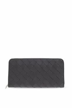 Bottega Veneta SZARY Skórzany portfel