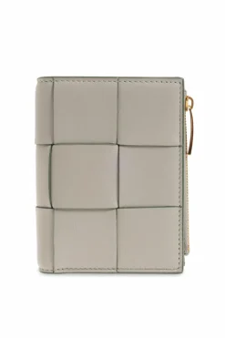 Bottega Veneta SZARY Skórzany portfel