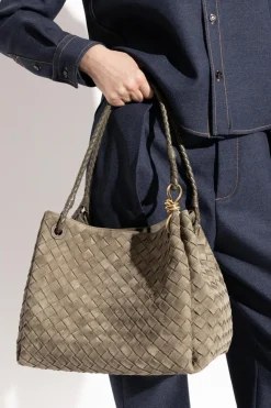 Bottega Veneta SZARY Torba na ramię `Parachute Large`