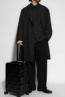 Bottega Veneta SZARY Wełniany płaszcz