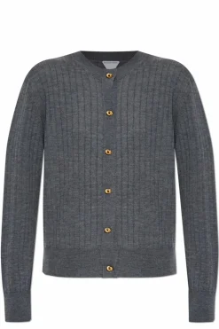 Bottega Veneta SZARY Wełniany kardigan