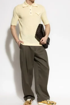 Bottega Veneta ŻÓŁTY Lniane polo