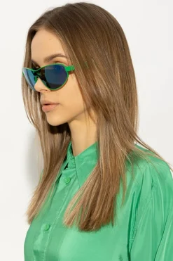 Bottega Veneta ZIELONY Okulary przeciwsłoneczne