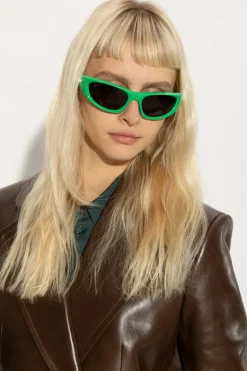 Bottega Veneta ZIELONY Okulary przeciwsłoneczne