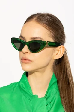 Bottega Veneta ZIELONY Okulary przeciwsłoneczne