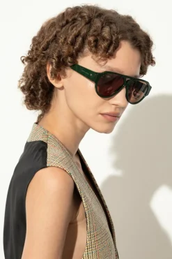 Bottega Veneta ZIELONY Okulary przeciwsłoneczne