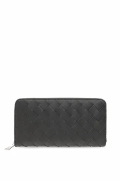 Bottega Veneta ZIELONY Skórzany portfel