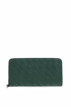 Bottega Veneta ZIELONY Skórzany portfel