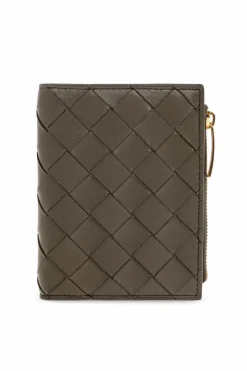 Bottega Veneta ZIELONY Skórzany portfel