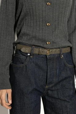 Bottega Veneta ZIELONY Skórzany pasek