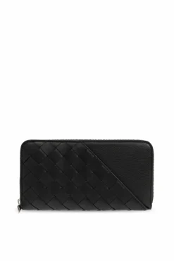 Bottega Veneta ZIELONY Skórzany portfel