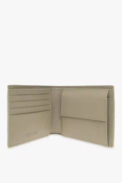 Bottega Veneta ZIELONY Skórzany portfel z plecionką ‘Intrecciato’