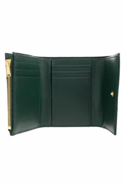 Bottega Veneta ZIELONY Skórzany portfel